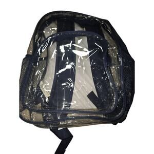 Jot Large Clear PVC School Backpack See Through Bookbag Heavy Dark Blue